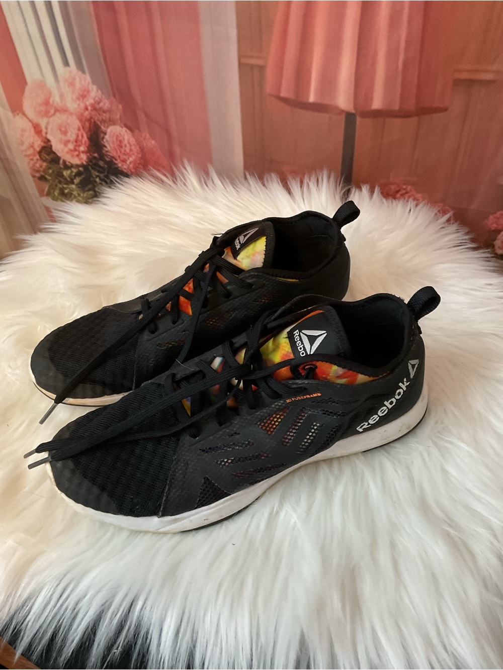 Reebok Kids Black Sneakers with Multicolor Inner Lining